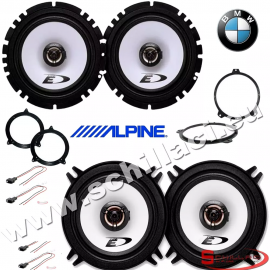 Kit 4 casse Alpine BMW serie 3 e46 1998-2006 con adattatori e supporti