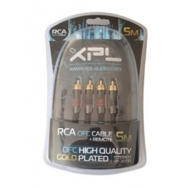 Cavo RCA-RCA XPL 5+5mm 5m con remote - Hi-Quality OFC doppia schermatura