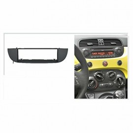 Kit montaggio mascherina nero opaco autoradio 1 DIN Fiat 500 1 DIN +